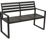 DEGAMO Gartenbank Parkbank Alubank ATLANTA 2-sitzer 123cm, Aluminium schwarz,