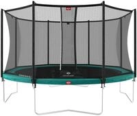BERG Trampolin Favorit Regular 380 + Sicherheitsnetz Comfort Stahlrahmen Gr&uuml;n
