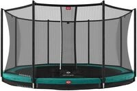 BERG Bodentrampolin Favorit InGround 430 + Sicherheitsnetz Comfort Gr&uuml;n