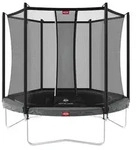 BERG Trampolin Favorit Regular 330 + Sicherheitsnetz Comfort Stahlrahmen Grau -