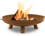 BBQ-Toro Feuerschale &Oslash; 80 cm, Rostoptik, Outdoor Dreibein Feuerstelle f&uuml;r...