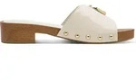 Tamaris Damen Pantolette Clog mit Sohle in Holzoptik und Nieten 1-27315-46,