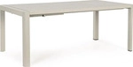 Ausziehbarer Tisch Kiplin 100 x 77,5 x 180/240 cm Aluminium Beige - Wei&szlig;