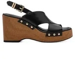 Tamaris Damen Schuhe: Sandalen aus Naturleder f&uuml;r den Sommer in Schwarz -...