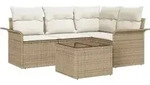 vidaXL Gartensofa-set mit Speicher 5 pcs Beige Poly-Rattan - Beige