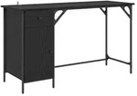 vidaXL Computertisch Schwarz Eichen-Optik 131 x 48 x 75 cm - Schwarz
