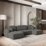 Masseno Ecksofa SAVONA K mit Schlaffunktion U-Form, Sofa mit Bettkasten,