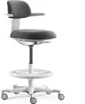 hjh OFFICE Arbeitsstuhl TOP WORK 40 W Drehstuhl mit Armlehnen Stoff - Grau