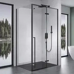 Mai & Mai Duschkabine Schwarz 90x100cm Eckdusche Duschabtrennung 6mm ESG inkl.