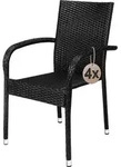 CASARIA&reg; Gartenst&uuml;hle 4er Set Stapelbar Wetterfest Polyrattan Outdoor 160kg Garten