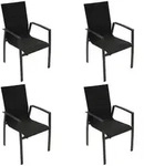 DEGAMO Gartenstuhl Gartensessel Stapelsessel FARO, Aluminium anthrazit + Kunstgewebe