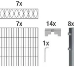 Alberts Doppelstabmattenzaun Eleganz, H&ouml;he 100 cm, L&auml;nge 14 m, 2 m Matte,