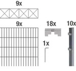 Alberts Doppelstabmattenzaun Nexus, H&ouml;he 100 cm, L&auml;nge 18 m, 2 m Matte, anthrazit,