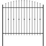 vidaXL Spie&szlig;zaun Asten Schwarz 200 x 200 cm Pulverbeschichteter Stahl - Schwarz