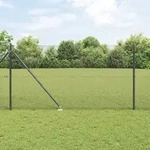 vidaXL Schwei&szlig;drahtzaun mit Spikes 25 x 1,2 m (B x H) - Grau