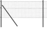 vidaXL Ground Fix Geschwei&szlig;ter Drahtzaun 25 x 0,4 m (B x H) - Grau