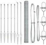 vidaXL Schwei&szlig;drahtzaun mit Spikes 10 x 1,6 m (B x H) - Silber