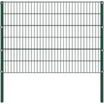 vidaXL Zaunelement mit Pfosten Eisen 522 x 120 cm Gr&uuml;n - Gr&uuml;n