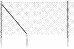 vidaXL Schwei&szlig;drahtzaun mit Spikes 25 x 1,2 m (B x H) - Grau