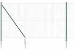 vidaXL Schwei&szlig;drahtzaun mit Spikes 10 x 1,6 m (B x H) - Gr&uuml;n