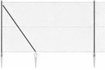 vidaXL Schwei&szlig;drahtzaun mit Spikes 10 x 1,6 m (B x H) - Grau