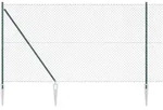 vidaXL Schwei&szlig;drahtzaun mit Spikes 25 x 1,5 m (B x H) - Gr&uuml;n