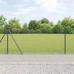 vidaXL Geschwei&szlig;ter Drahtzaun mit Betonfundament 100 x 1 m (B x H) - Grau