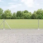 vidaXL Geschwei&szlig;ter Drahtzaun mit Betonfundament 25 x 0,6 m (B x H) - Silber