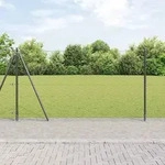 vidaXL Geschwei&szlig;ter Drahtzaun mit Betonfundament 10 x 1,2 m (B x H) - Grau