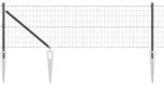 vidaXL Schwei&szlig;drahtzaun mit Spikes 25 x 0,6 m (B x H) - Grau