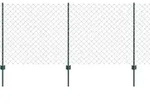 vidaXL Kettenzaun mit Pfosten 25 x 1 m (B x H) Feuerverzinkter Stahl - Gr&uuml;n