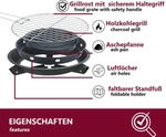 HOOZ Camping portabler Holzkohlegrill Koffergrill Klappgrill Picknick Faltgrill
