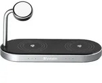 Verbatim WCS-03 Aluminium 3-in-1 Qi MFi Dual WiFi+Apple Watch Ch. - Schwarz