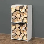 Kaminholzregal Kaminholzst&auml;nder Massiv Pulverbeschichtet, Design:Wei&szlig; - Wei&szlig;