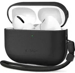 Tech-Protect NaturalFit Lederh&uuml;lle f&uuml;r AirPods Pro 3 mit Trageband Schwarz -