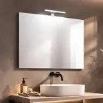 Spiegel mit LED-Lampe, reversibel, 80x70, komplett - Transparent