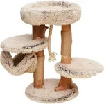 Fudajo Kratzbaum mit Holz und Pl&uuml;sch 87,5 cm hoch, Designer Katzenkratzbaum mit