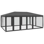 vidaXL Partyzelt mit 10 Mesh-Seitenteilen Anthrazit 6x4 m HDPE