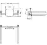 HEWI 801.51.9062 86 R&uuml;ckenst&uuml;tze Fb 92, WA 150mm - Wei&szlig;