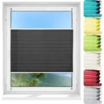 Plissee Faltrollo Magic moderner Sichtschutz Fensterrollo ohne Bohren Schwarz...