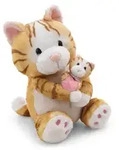NICI Pl&uuml;sch Katze mit Kind orange 20cm - Gelb