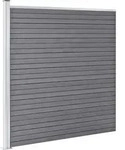 vidaXL Gartenzaun WPC 526x186 cm Grau - Grau