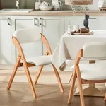 SoBuy Klappstuhl Holz gepolstert, ergonomischer Gartenstuhl klappbar aus Buche,