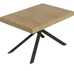 Niket ausziehbarer Tisch 120/224x90 cm, Eiche natur mit anthrazitfarbenen...
