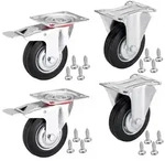 SOTECH Transportrolle &Oslash; 100 mm &ndash; 2x starre Rolle und 2x mit Bremse (4er Set)