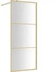 vidaXL Duschwand f&uuml;r Begehbare Dusche mit ESG Klarglas Golden 90x195cm - Gold