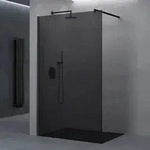 doporro Luxus Duschwand f&uuml;r Dusche Duschabtrennung 130x200cm Schwarz Walk-In...