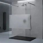 doporro Duschwand Duschtrennwand 120x200 Walk-In Dusche schwarz mit