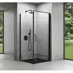 Mai & Mai Duschkabine 80x80x195cm Hebe-Senk-Mechanismus schwarz mit Duschtasse...