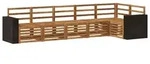 vidaXL Ecksofa Set 6 pcs Natur Massivholz Akazie - Wei&szlig;